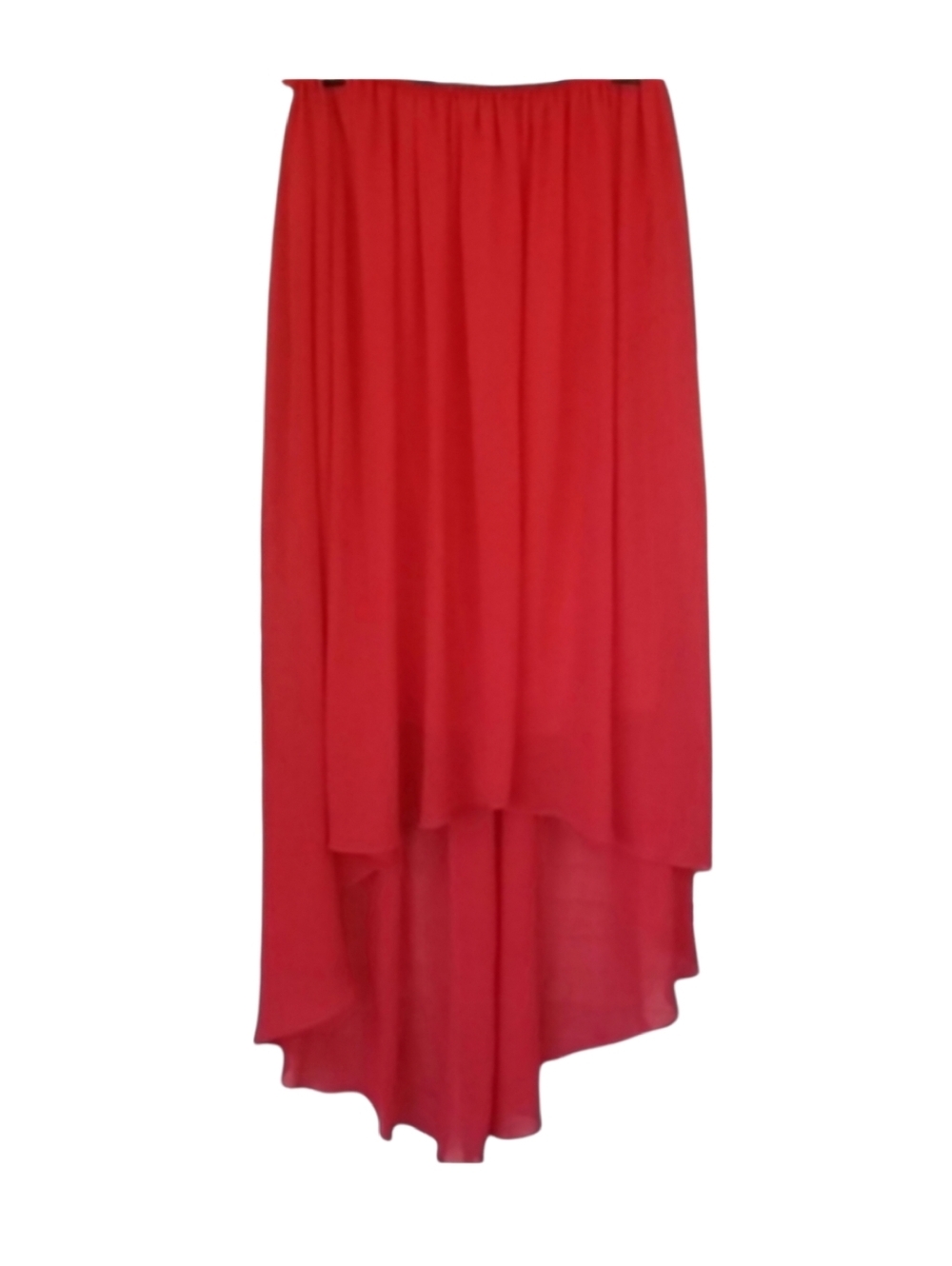 Fringe Trim Midi Skirt Orange Pink Coral
